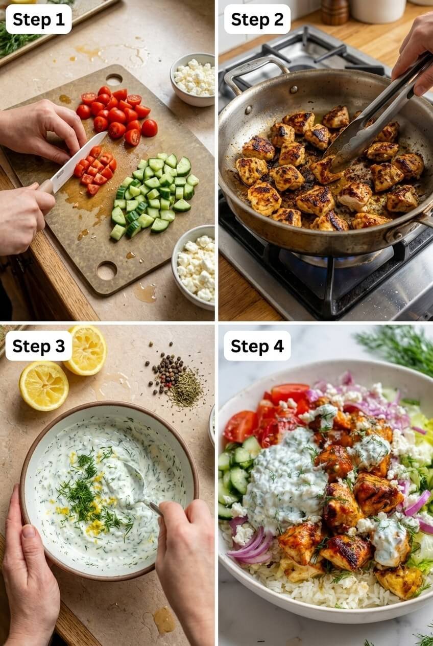 how to make Lemon Dill Chicken Bowl step by step