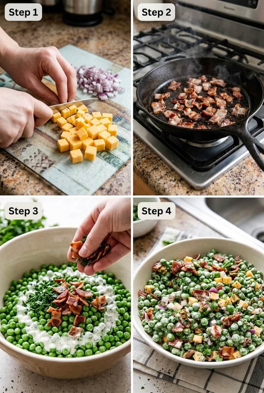 how to make Easter Pea Salad step by step