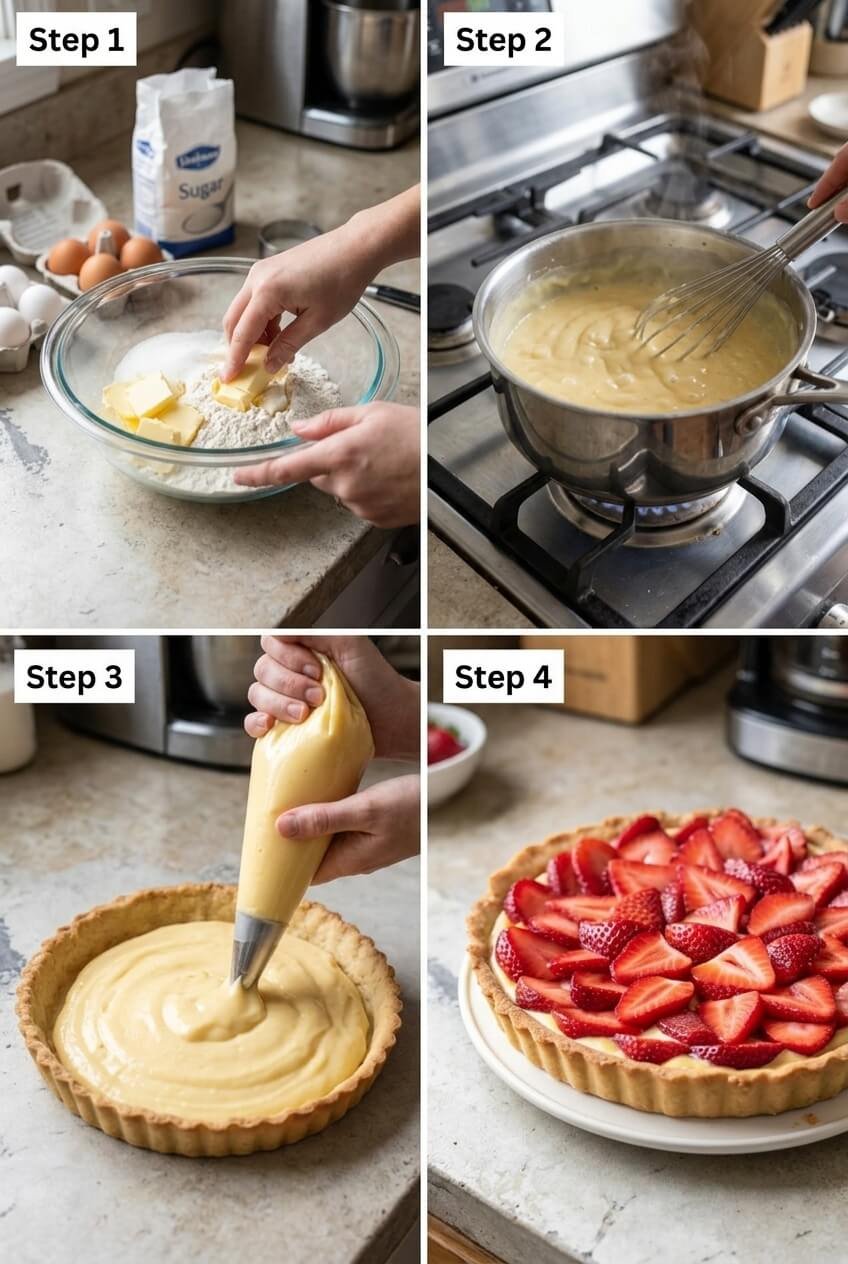 how to make French Tarte Aux Fraises step by step