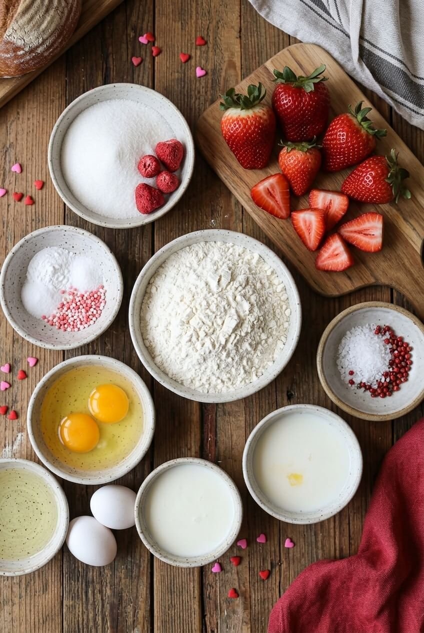 ingredients for strawberry waffles recipe