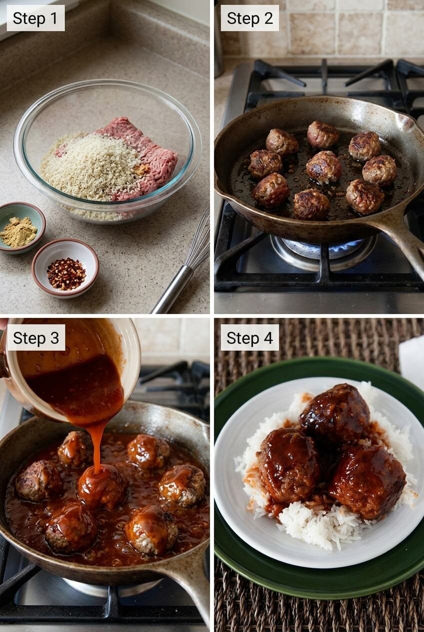how to make Sweet and Sour Meatballs step by step