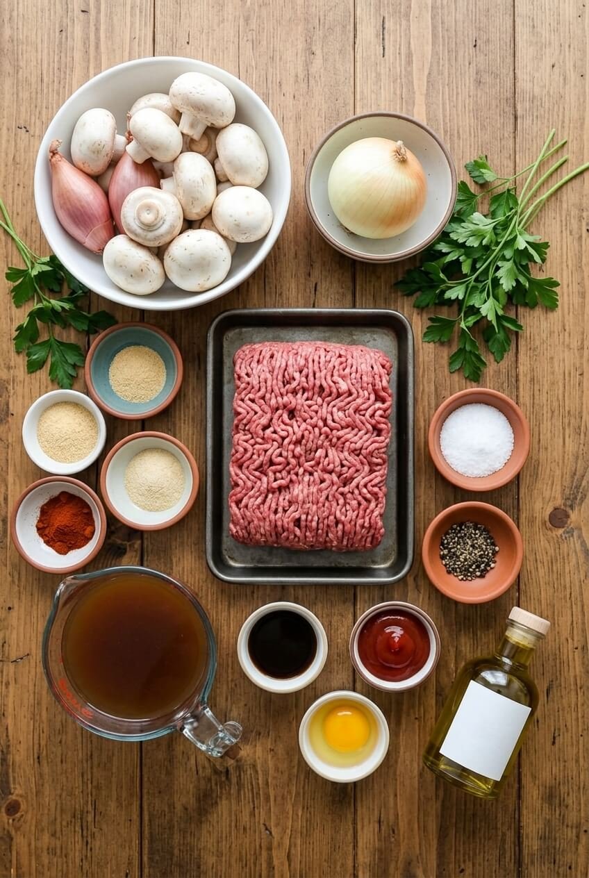 ingredients for Simple Salisbury Steak