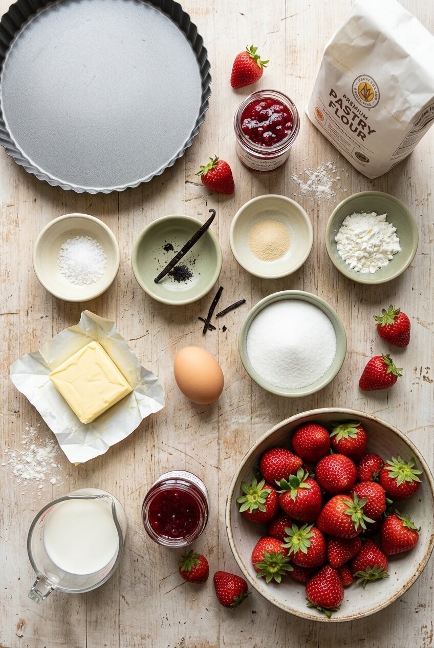ingredients for French Tarte Aux Fraises