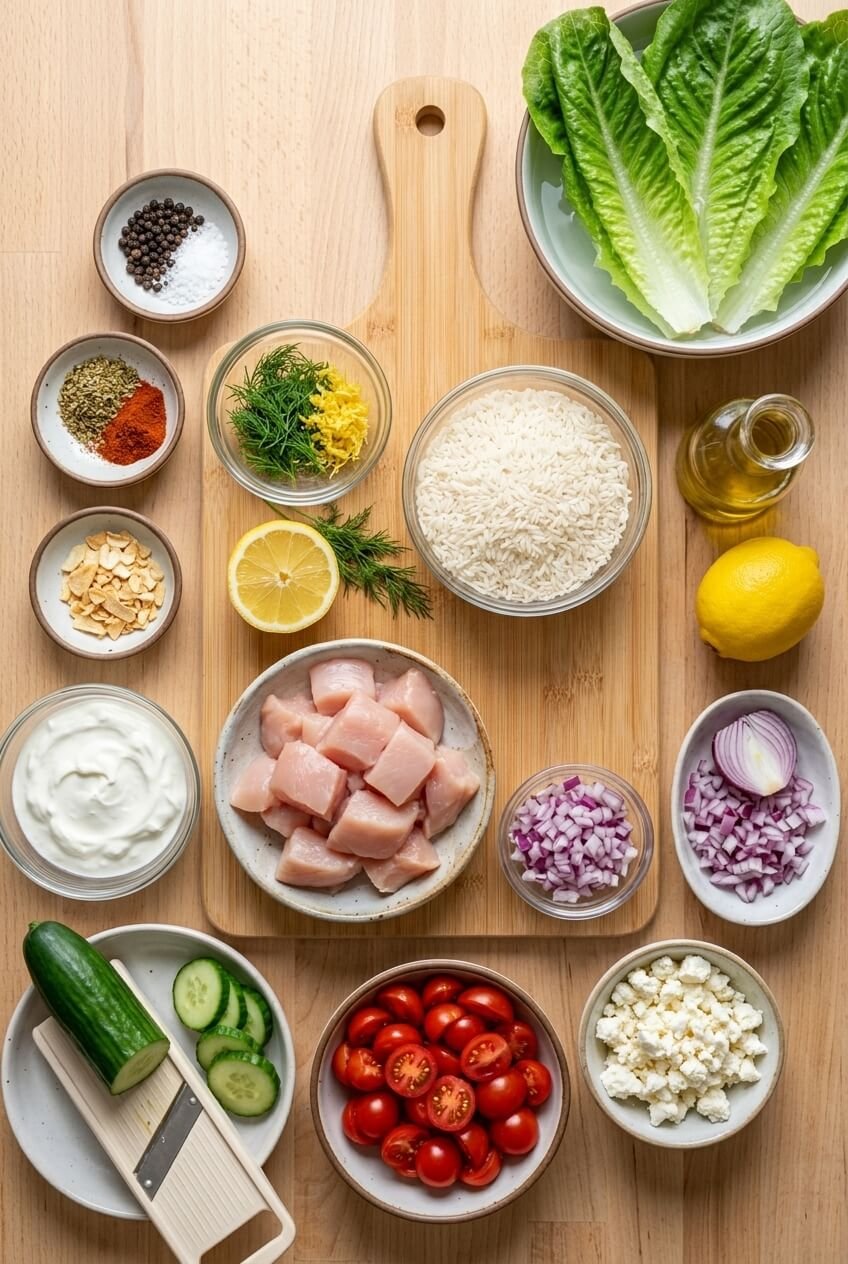 ingredients for Lemon Dill Chicken Bowl