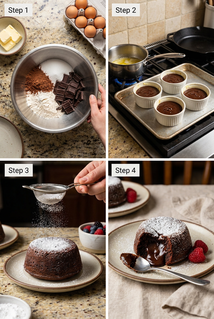 how to make Classic Chocolate Lava Cake step by step