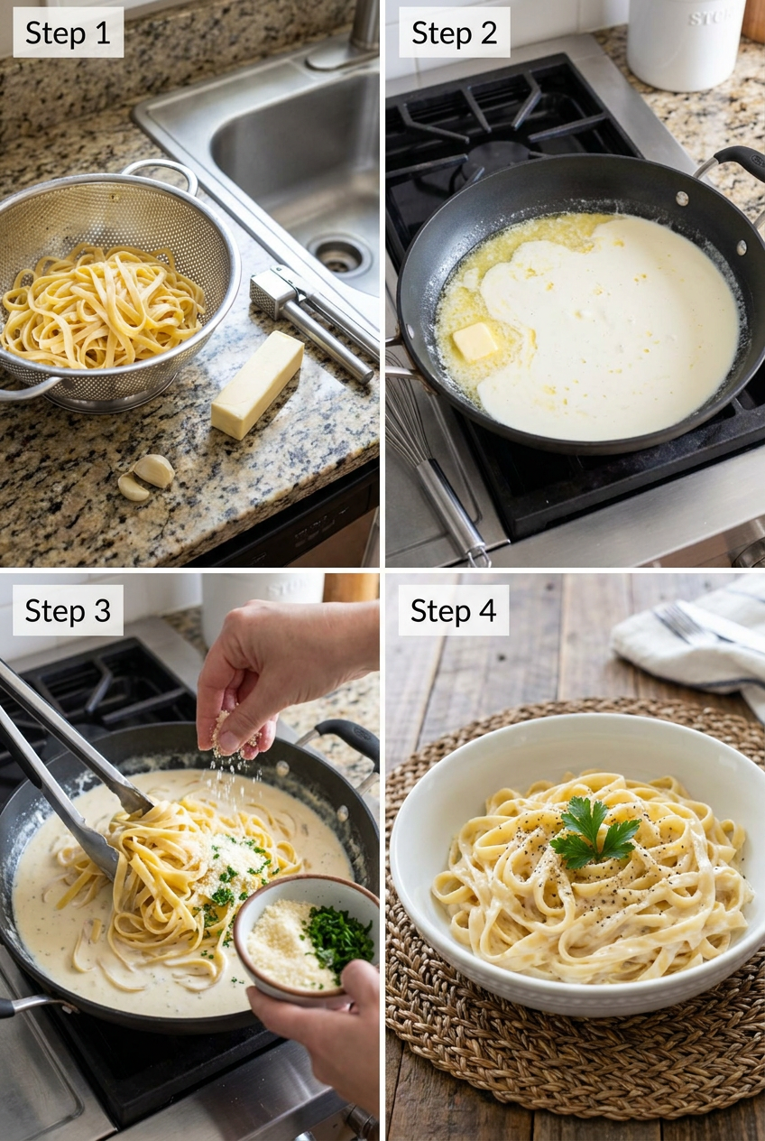 how to make Classic Fettuccine Alfredo step by step