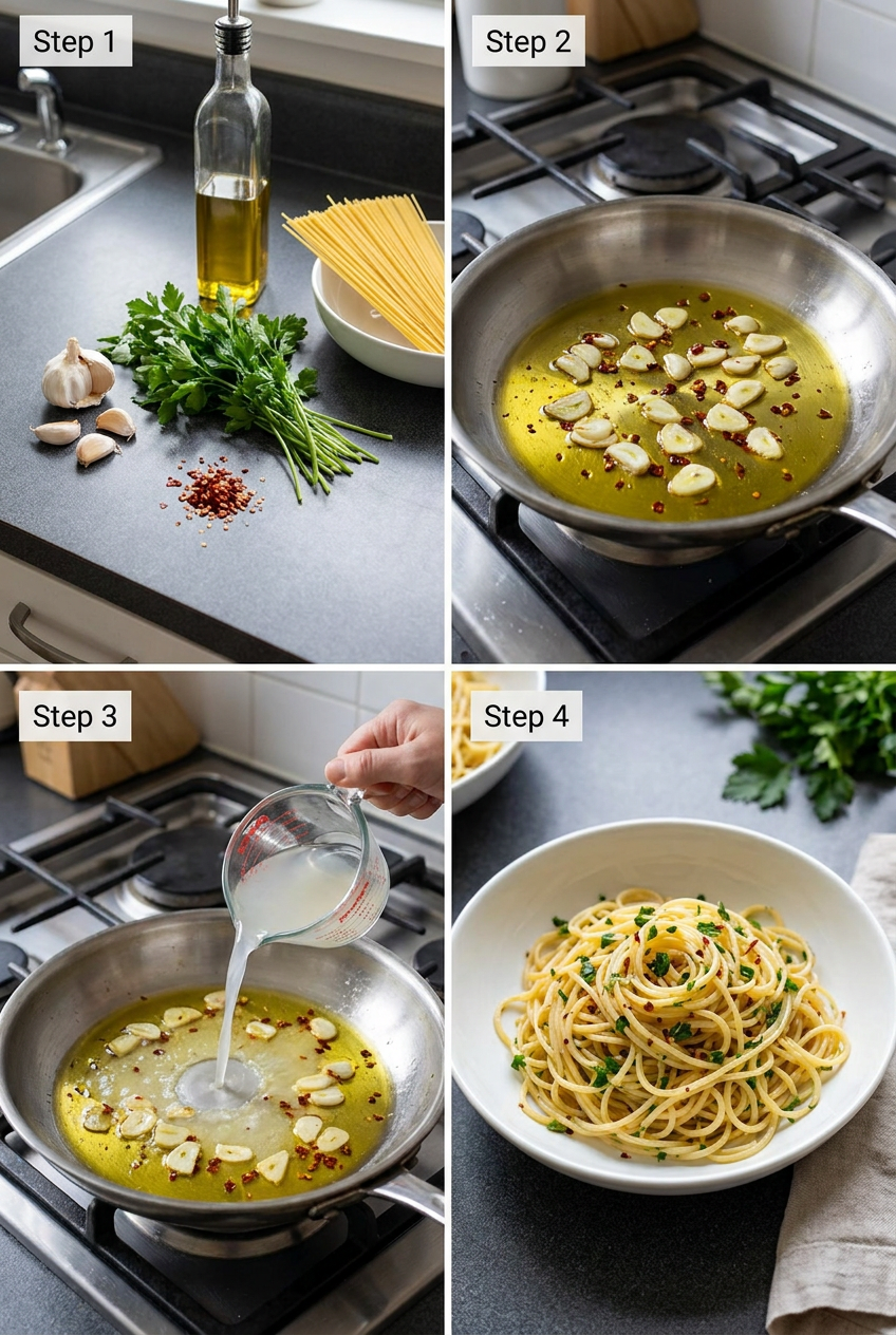 how to make Classic Spaghetti Aglio e Olio step by step