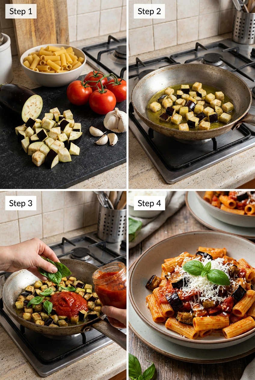 how to make Sicilian Pasta alla Norma step by step