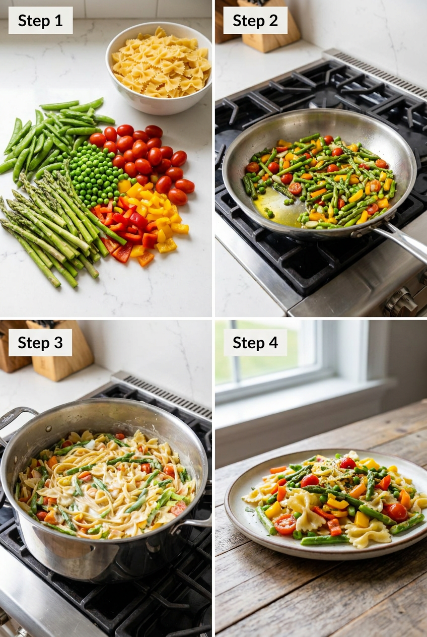 how to make Spring Garden Primavera Pasta step by step