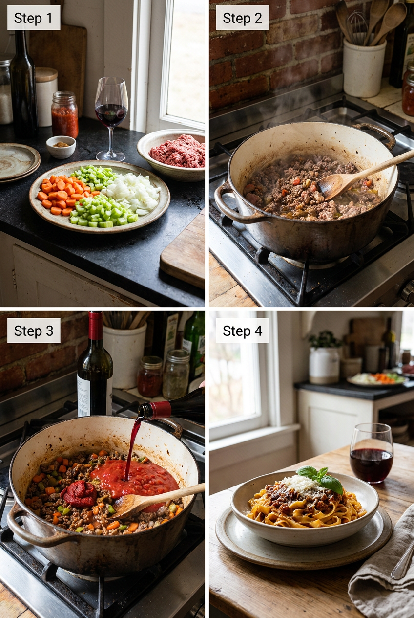 how to make Tagliatelle al Ragù (Classic Bolognese) step by step