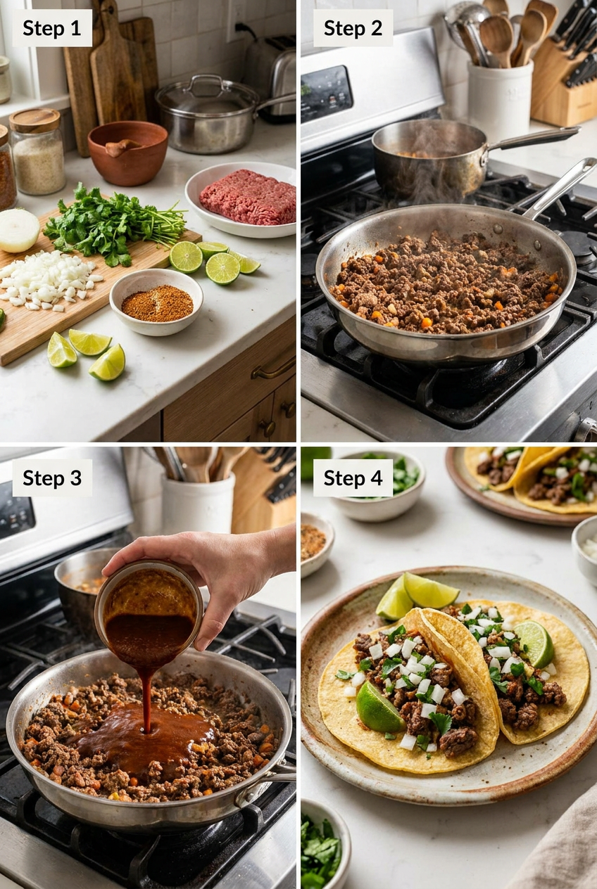 how to make The Ultimate Beef Tacos step by step